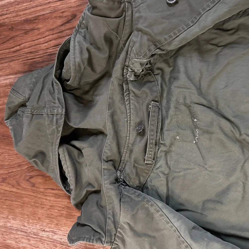 Vintage Military Field Jacket Mens M Olive Green Good Hooded Utility M-65 Style